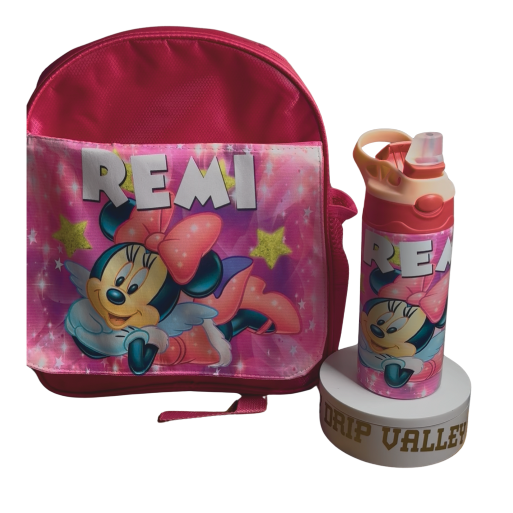 Custom Kids Backpack W/ Tumbler