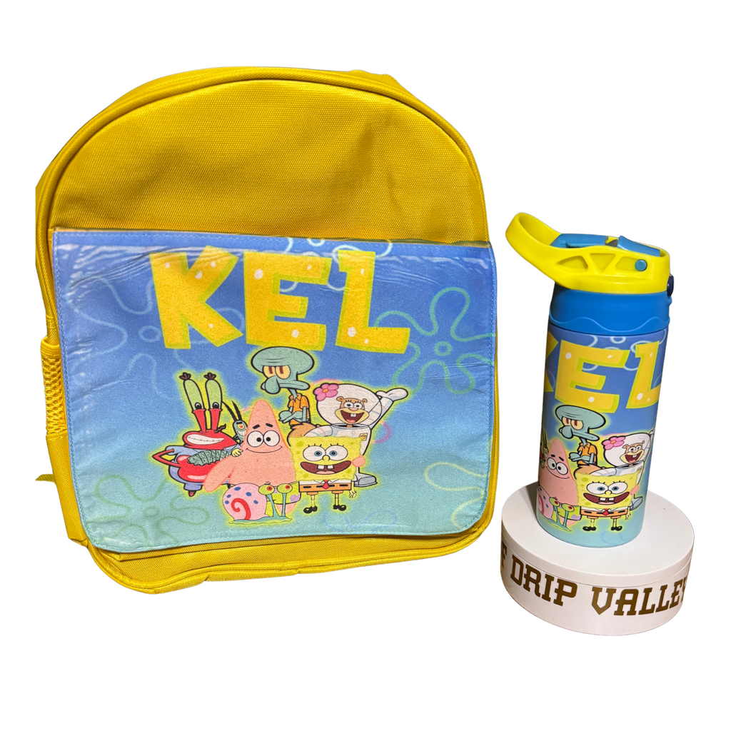 Custom Kids Backpack W/ Tumbler