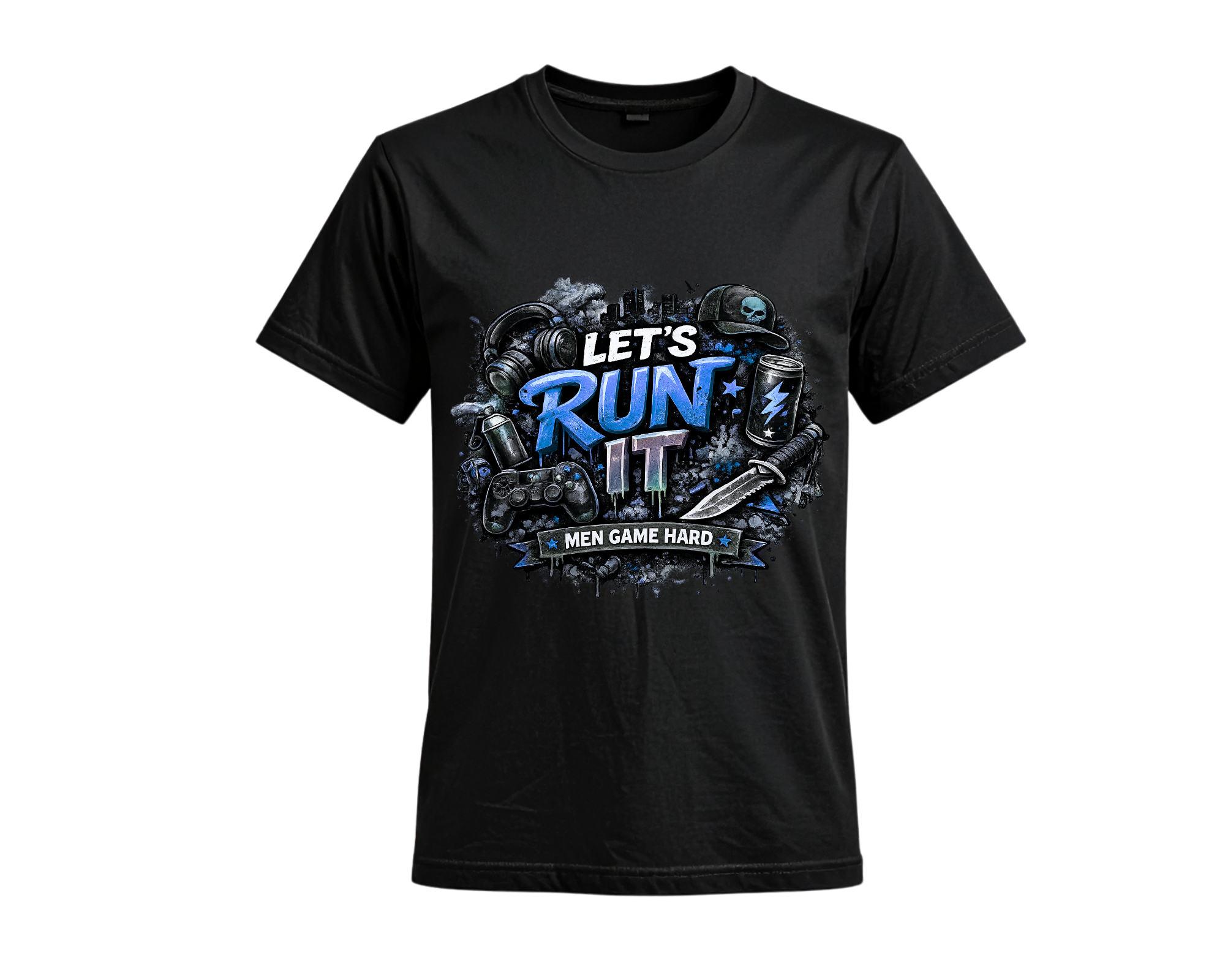 Men's Lets Run it gamer T-Shirt